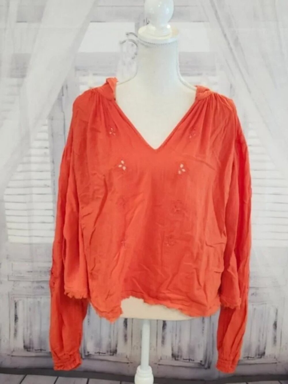 Free People Tropical Summer Hooded Peasant Top